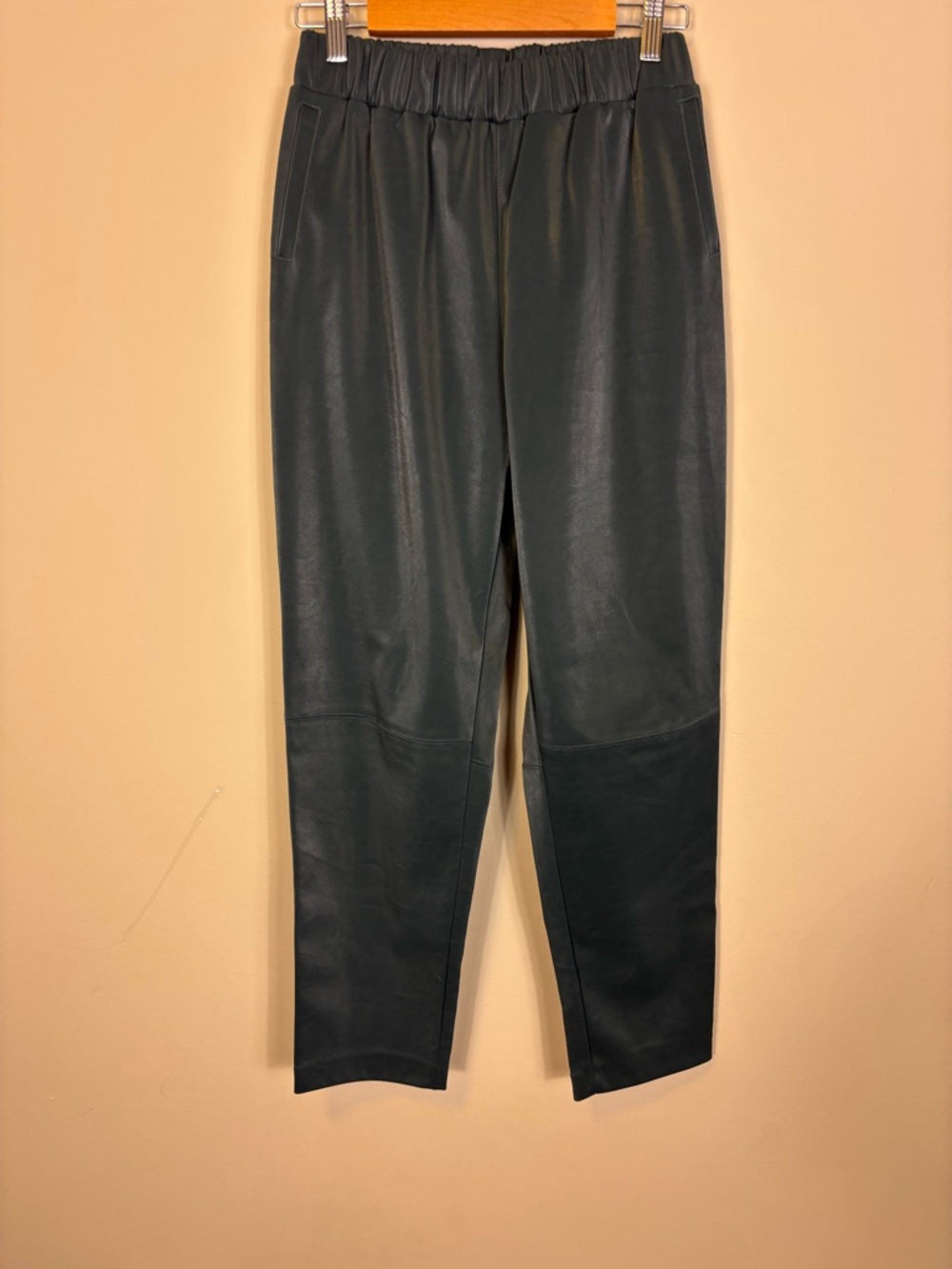 Blank NYC Green‎ Faux Leather Pull On Straight Leg Pants XS